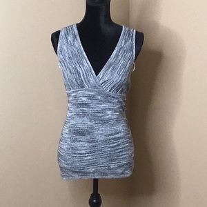 Black and white sparkly v-neck tank top